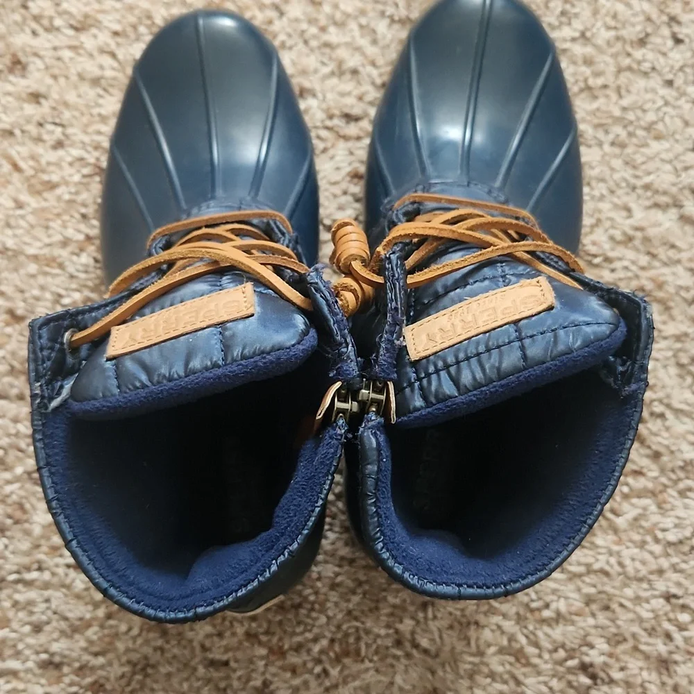 Sperry Top Sider Saltwater Quilted Navy Duck Boots